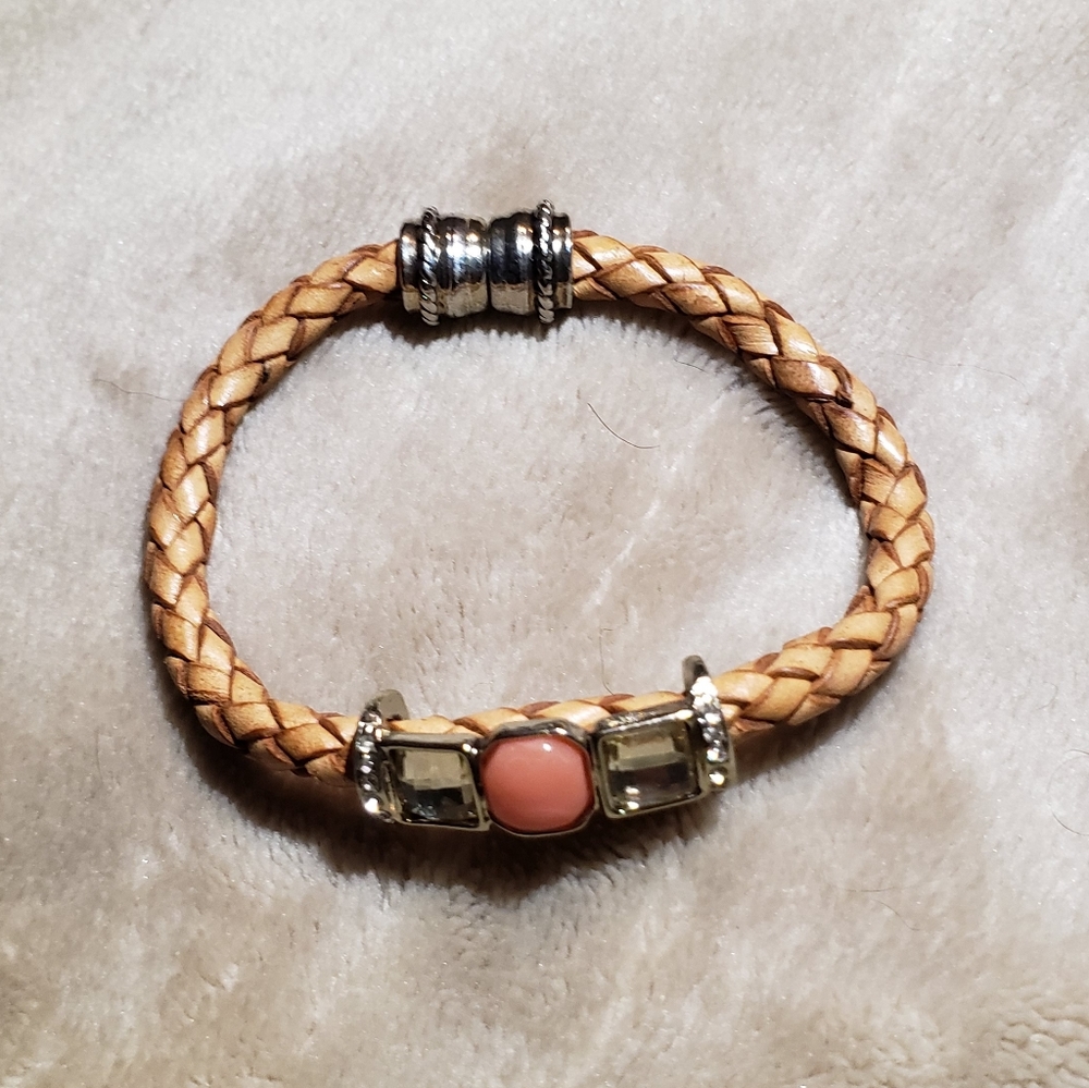Braided leather bracelet
